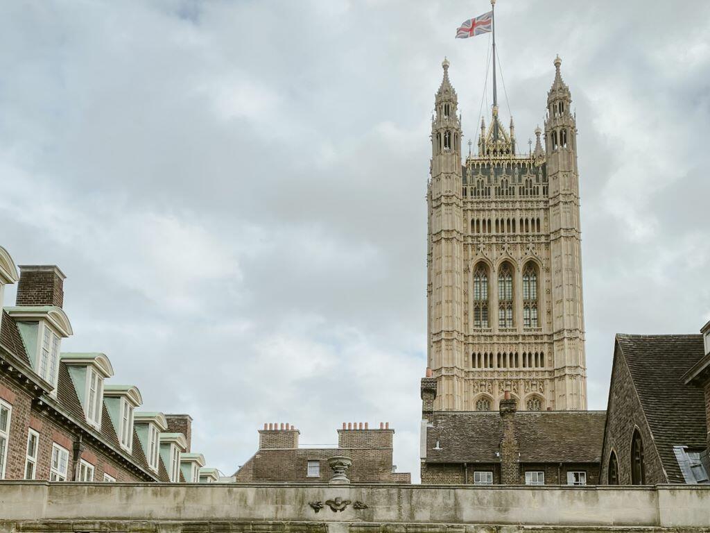 House of Lords building next to Westminster Abbey