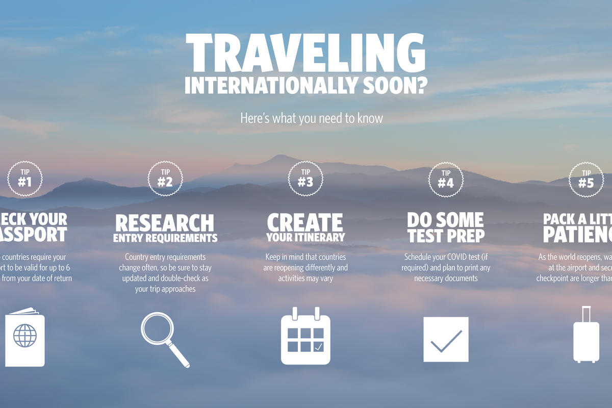 When traveling, make sure to check your passport, research, create an itinerary, do test prep and be patient.