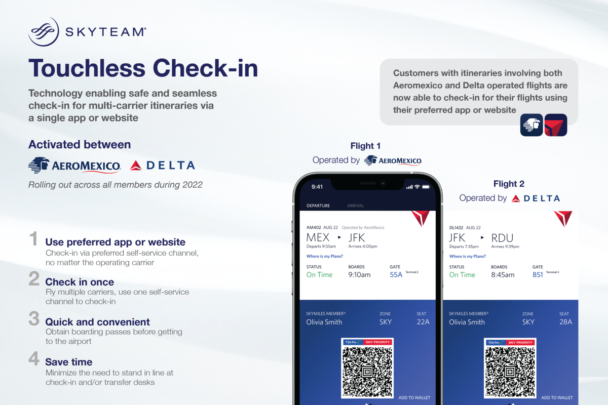Delta and Aeromexico SkyTeam Touchless Check in