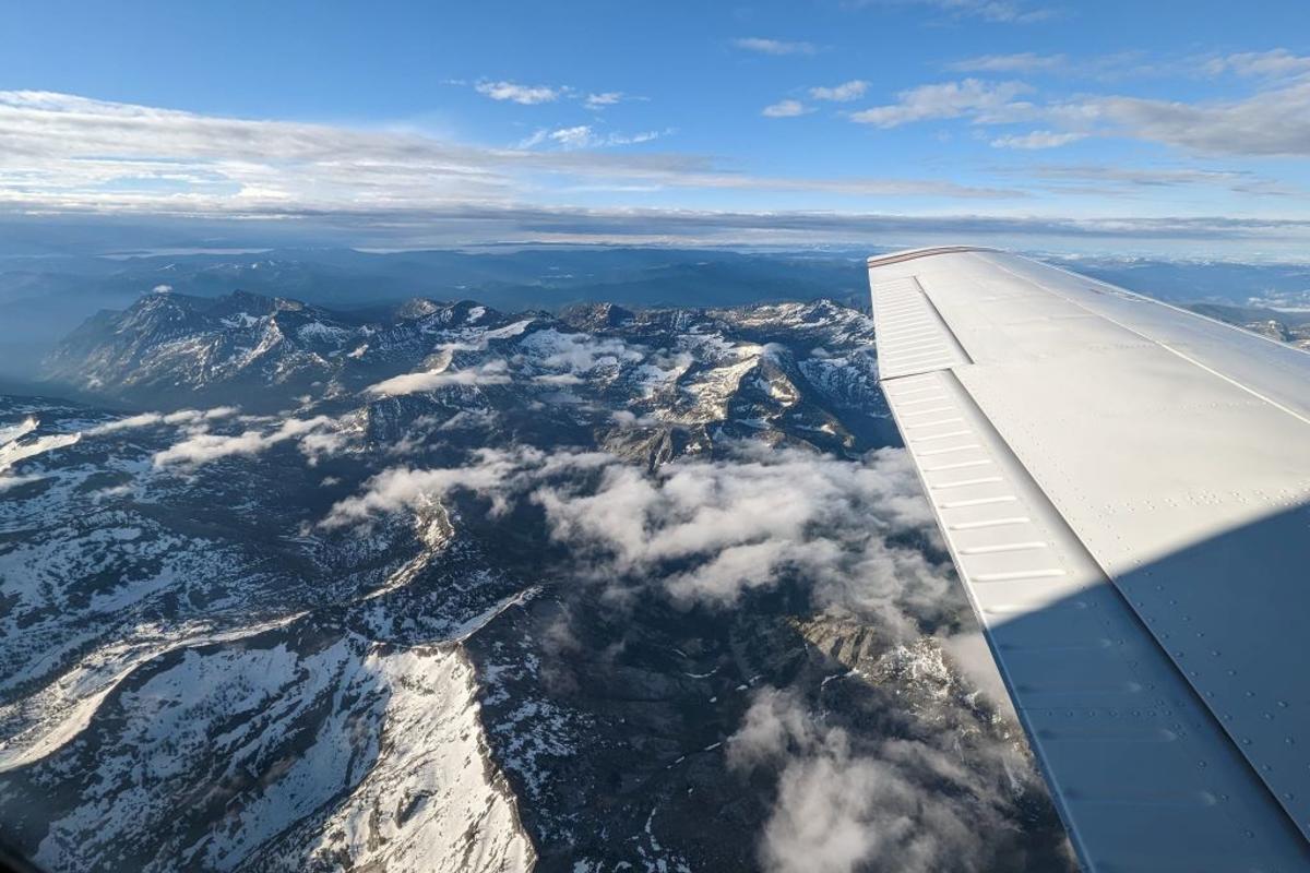 A view of the Rocky Mountains shot during Delta pilots Barry Behnfeldt and Aaron Wilson's fly through of 48 states in 48 hours.
