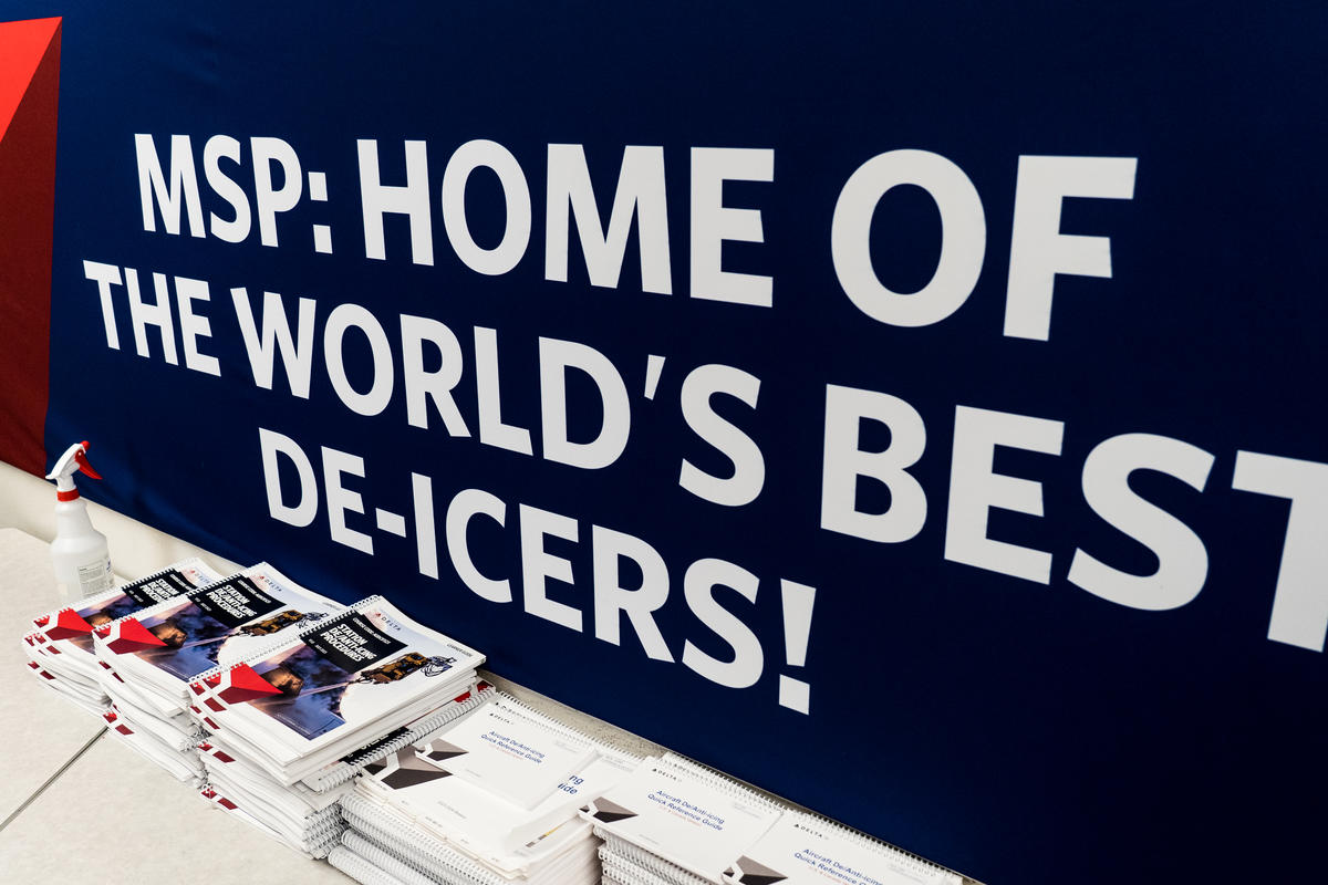 As you enter Delta’s deicing facility on the outskirts of Minneapolis-Saint Paul International Airport (MSP), a banner proudly proclaims, “Home of the world’s best deicers.” 