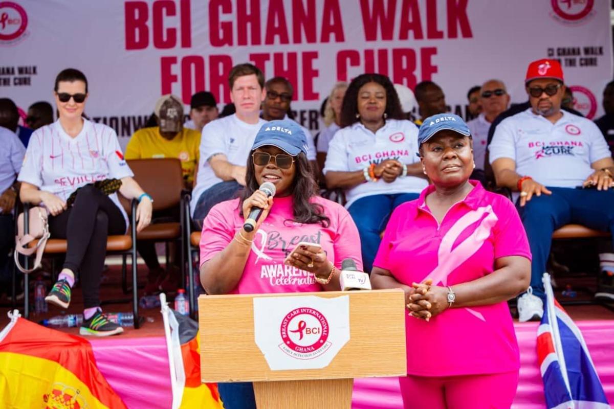 Eloina Baddoo, Delta Sales Manager - Ghana, spoke at Delta's annual Walk for a Cure in Accra, Ghana in support of Breast Care International.