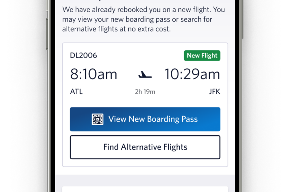 The new Help Center view in the 6.0 version of the Fly Delta app