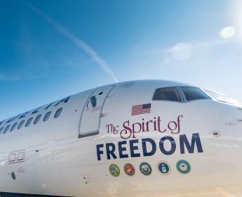 Boeing 757 Ship 694 decorated with Delta's Spirit of Freedom livery in honor of servicemen and women.