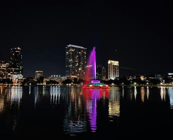 An image of downtown Orlando at night