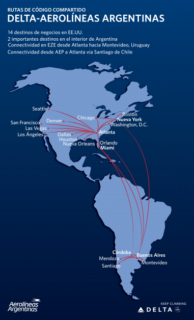 Aerolineas Argentinas Route Map Se Inició El Acuerdo De Código Compartido Entre Delta Y Aerolíneas  Argentinas | Delta News Hub