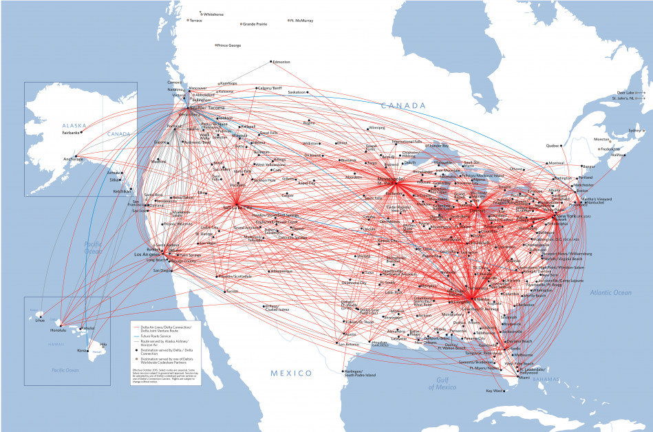 southwest airlines hubs map